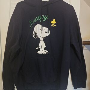 Peanuts Navy Blue  and White Graphic Hoodie
